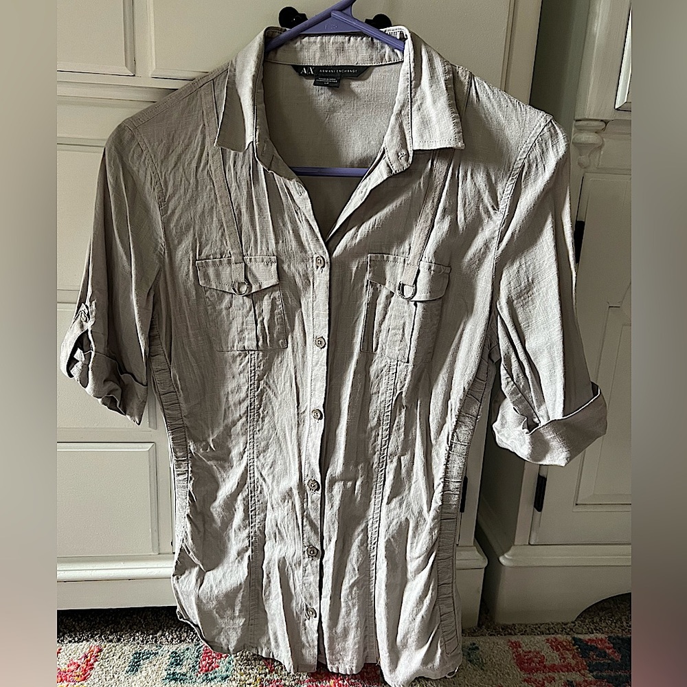A/X Armani Exchange, Women’s size small, Grey button down